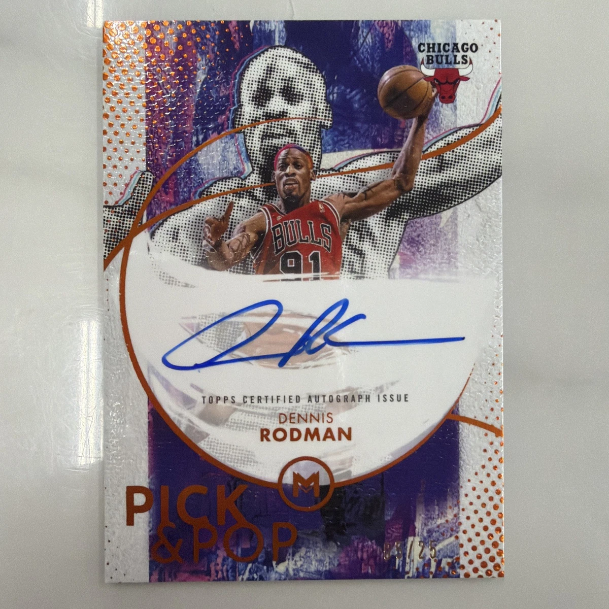 25+ Topps Dennis Rodman Basketball Autographed Sports Trading