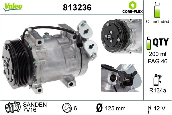 Kompressor Klimaanlage Valeo 813236 FÜR Ford Mazda Volvo Klima Kompressor-image