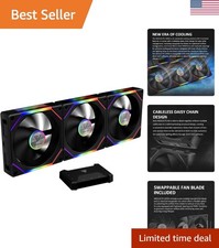 120mm ARGB PWM Fan3 Fan Pack w/USB Hub, Include Reverse Fan Blade x3, ARGB Sy...