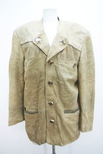 Landhaus Lederjacke Ziegenvelour Hirschhornknöpfe Trachtenjacke Janker Gr.27/54