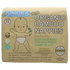 Beaming Baby Organic Bamboo Nappies Size 5 (15–19kg) - 22 Nappies 0.74 per nappy
