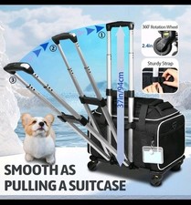 Petskd Top-Expandable Pet Carrier with Wheels 18x13x9.5 Inches, New, TSA Approve