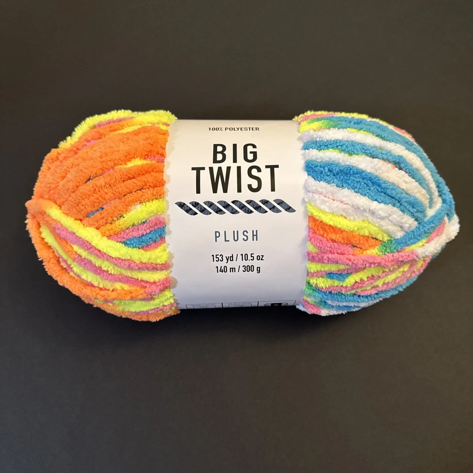 Joann Big Twist Plush Neon Rainbow Variegated, Super Bulky Yarn New Discontinued - Image 1 of 4