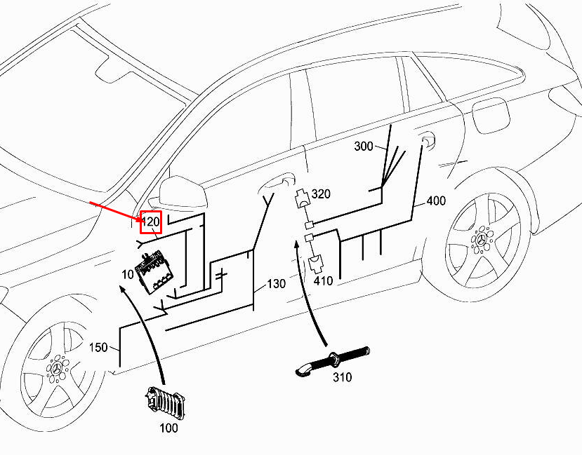 Faisceau de câbles de porte avant MERCEDES-BENZ CLA C117 A1765401404