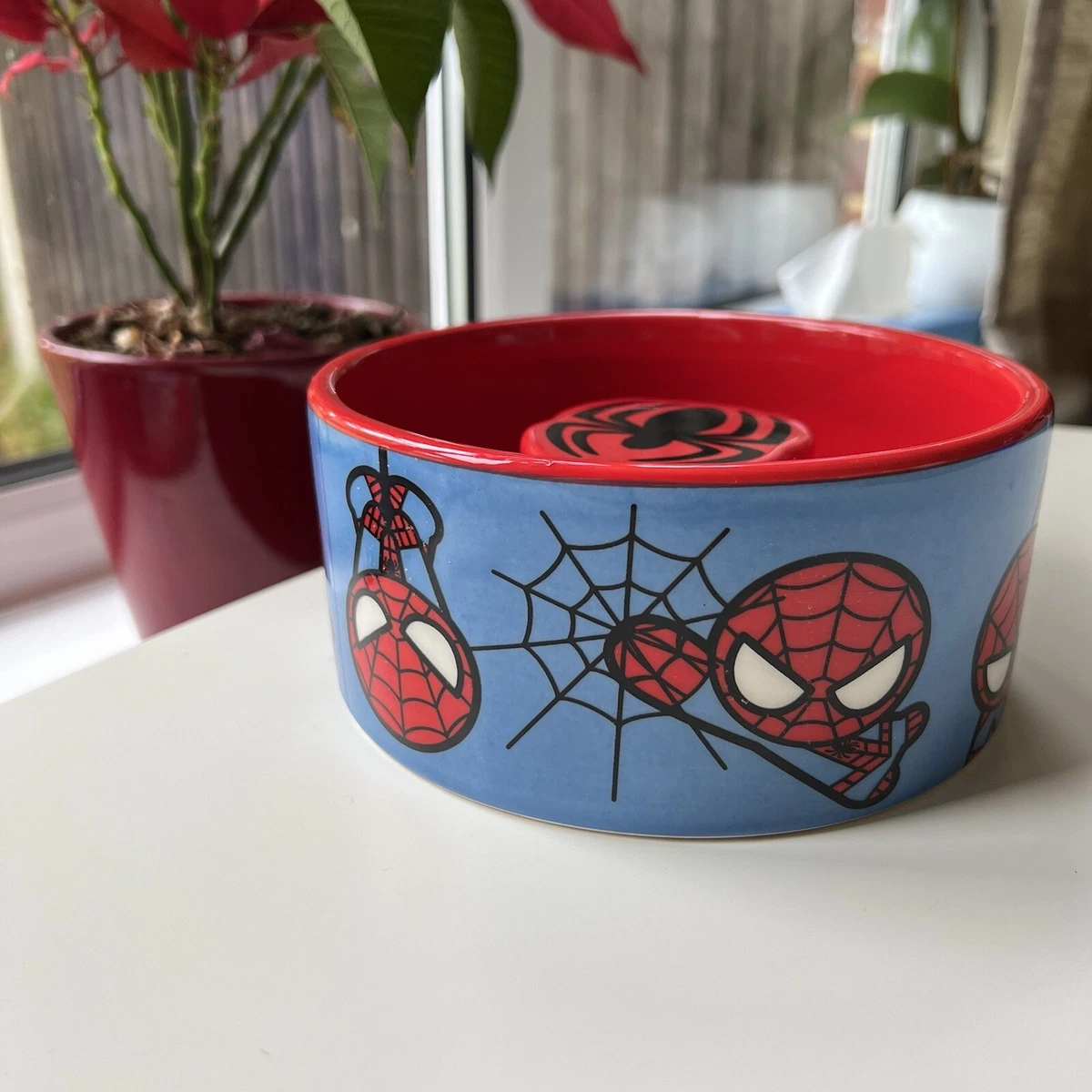 Marvel Spiderman Pet Bowl Dog Cat Food Water Feeding Dishes Bowls