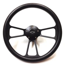 Chevrolet Monte Carlo 14" Black on Black Steering Wheel + Chevy Horn + Adapter