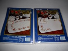Set of 8  Vogart Dining Placemats For Embroidery Roses & Country Hearts