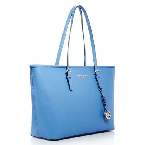 Michael Kors Jet Set Travel Medium Saffiano Leather Top-Zip Tote Bag (STH PACIFI - Picture 4 of 8