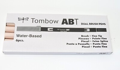 Lot of 6 - Tombow 56598 Dual Brush Pen Art Marker, ABT 850 Light Apricot - NEW!