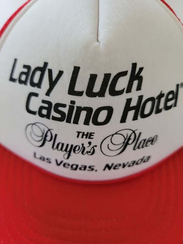 De Colección Espuma Dama Suerte Casino Hotel Las Vegas Rojo° Blanco Camionero Sombrero Malla SnapBack - Imagen 2 de 7