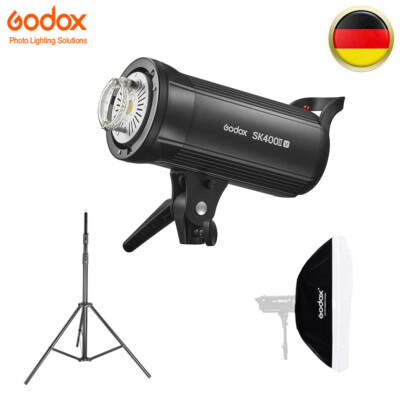 Godox SK400II-V 400w Flash Studio Strobe mit LCD Panel+60x90cm Softbox+2m Stativ