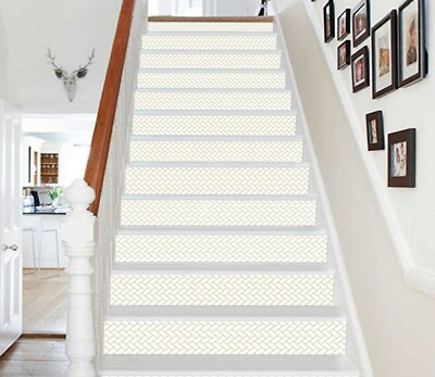 3D White Texture NA134 Stair Risers Decoration Photo Mural Decal Wallpaper Fay