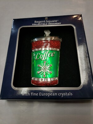 Regent Square Harvey Lewis Bling Glitter Coffee Tumbler Cup Mug Metal Ornament
