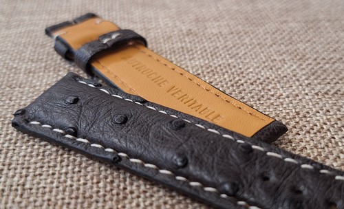 JAEGER LE COULTRE REVERSO CINTURINO WATCH STRAP STRUZZO GENUINE OSTRICH mm.19/16 - Foto 2 di 6