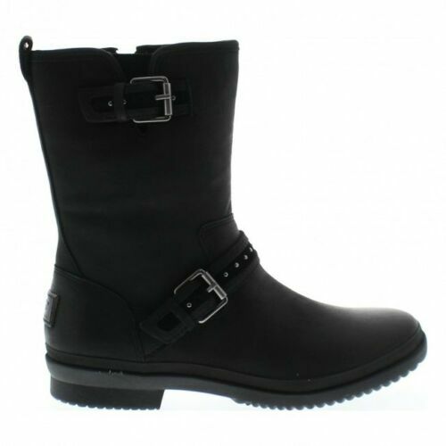 UGG® AUSTRALIA JENISE BLACK LEATHER ZIP UP BIKER BOOTS UK EU36 US RRP  £220