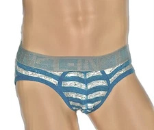 C-IN2 HAND ME DOWN LO NO SHOW Men's  Brief Size M Underwear blue gray striped