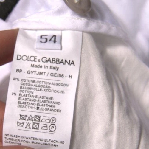 Pantalones Cortos DOLCE & GABBANA Blanco Chinos Algodón Elastizado Informal IT44/W30/XS PRECIO DE VENTA SUGERIDO POR EL FABRICANTE 500usd Foto 4 de 4