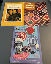 Vtg Lot of 3 RUG MAKING BOOKS Rag Hooked Braided Knoted Weaving Plaited