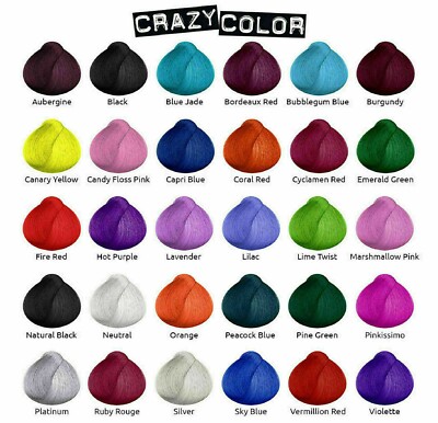 Crazy Color Hair Dye Vegan PPD Free Semi Permanent Colour Cream