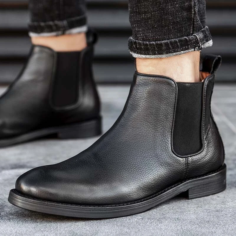 Men Top British Style Chelsea Boots Winter Real Shoes Shoes | eBay