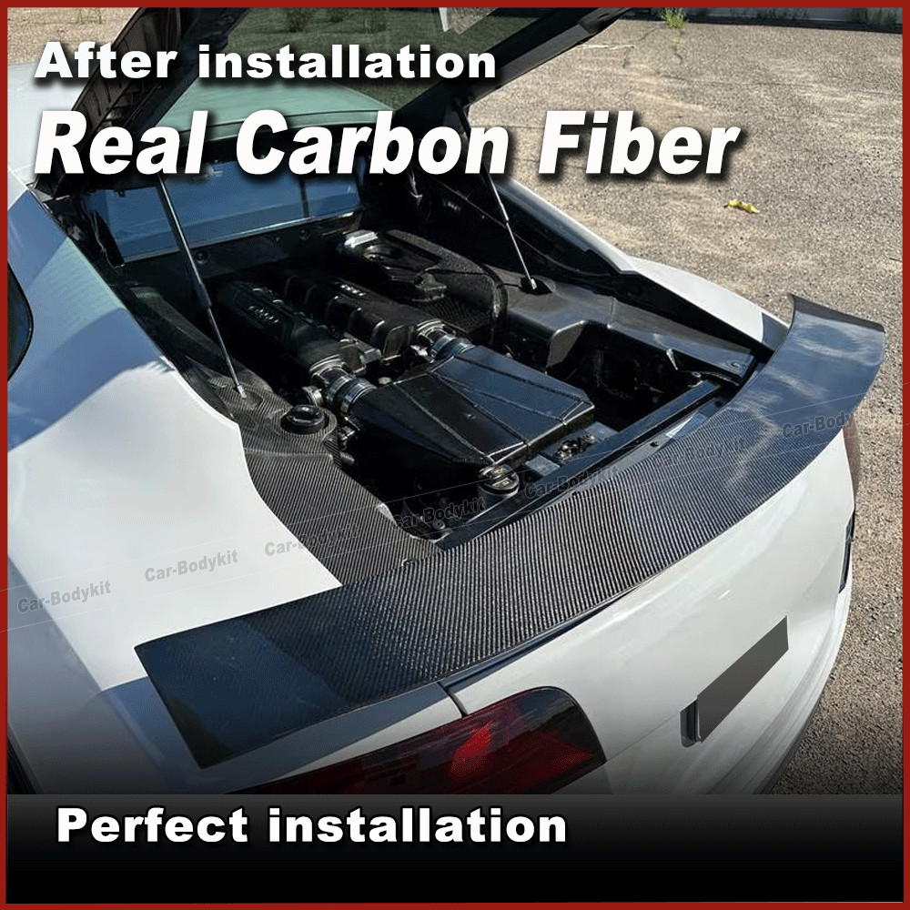 Fit For Audi R8 GT V8 V10 2008-2015 Real Carbon Rear Trunk Spoiler Boot Wing Lip