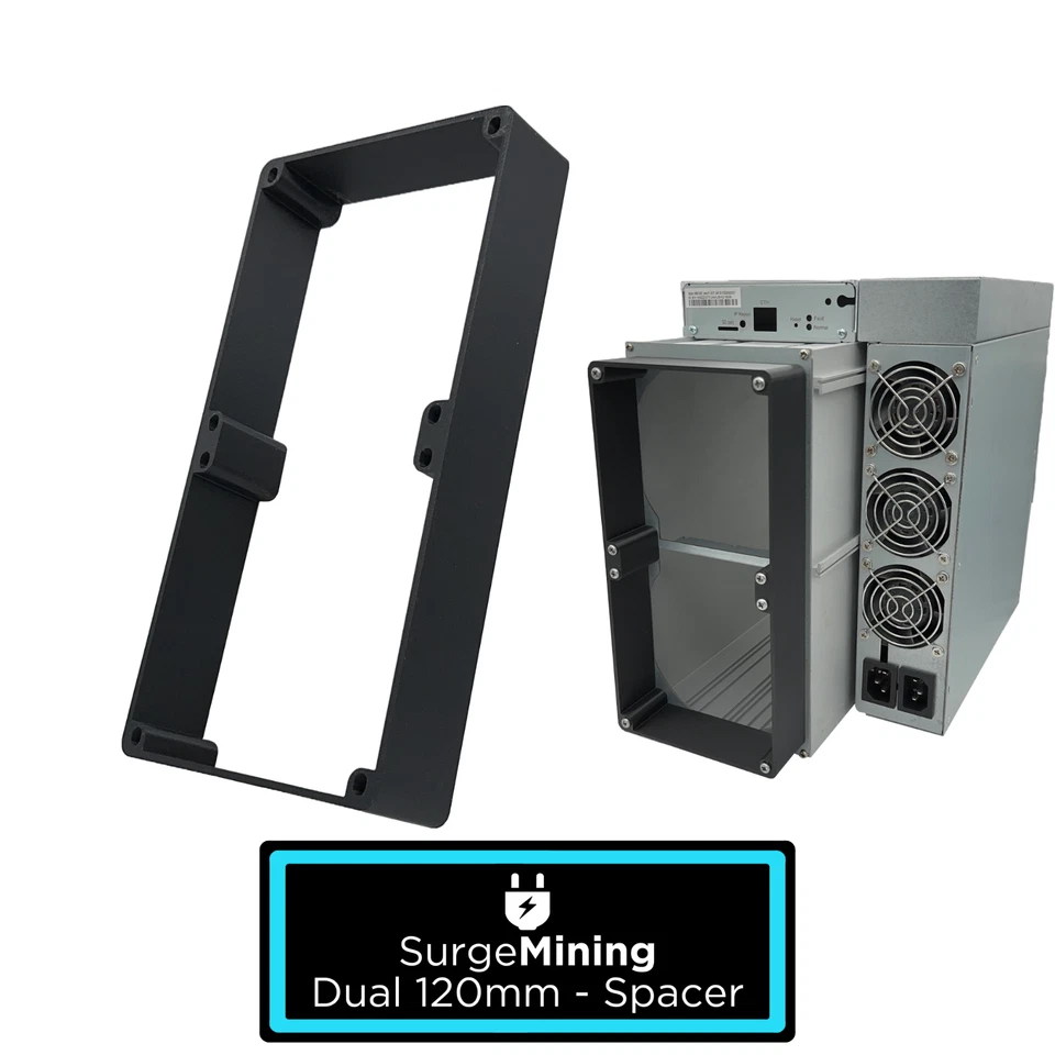 Dual 120mm Fan Spacer Silencer ASIC Antminer IceRiver Goldshell KS5 KS3 S21 S19