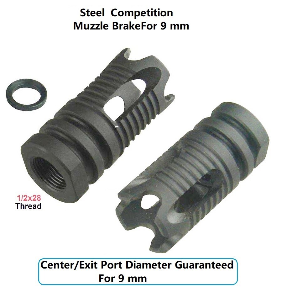 Steel Low Concussion 1/2x28 Thread Muzzle Brake