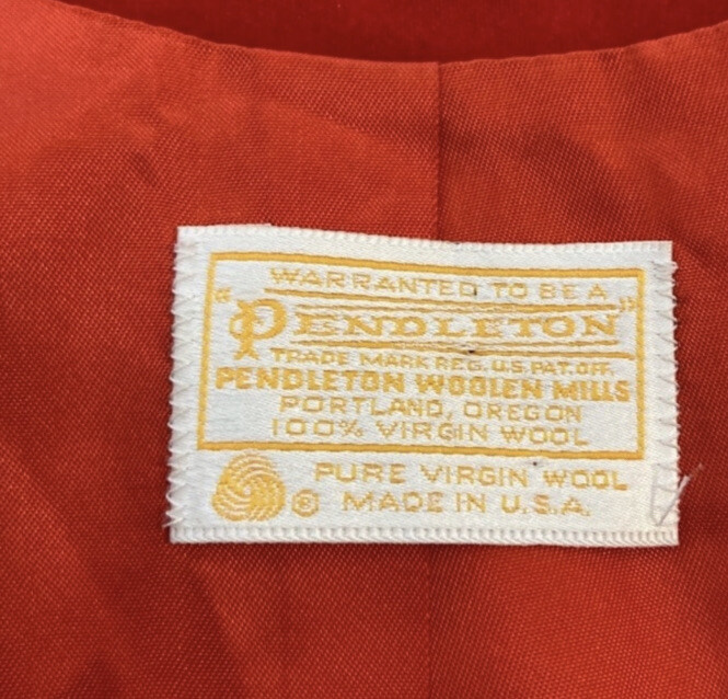 Vintage Size 14 Pendleton 2PC Cherry Red Wool Bla… - image 10