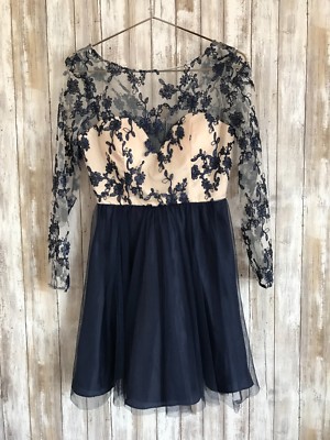 Nordstrom Dear Moon Navy Blue Sheer Lace Floral Junior 7 Prom Dress | eBay Nordstrom Dear Moon Navy Blue Sheer Lace Floral Junior 7 Prom Dress | eBay