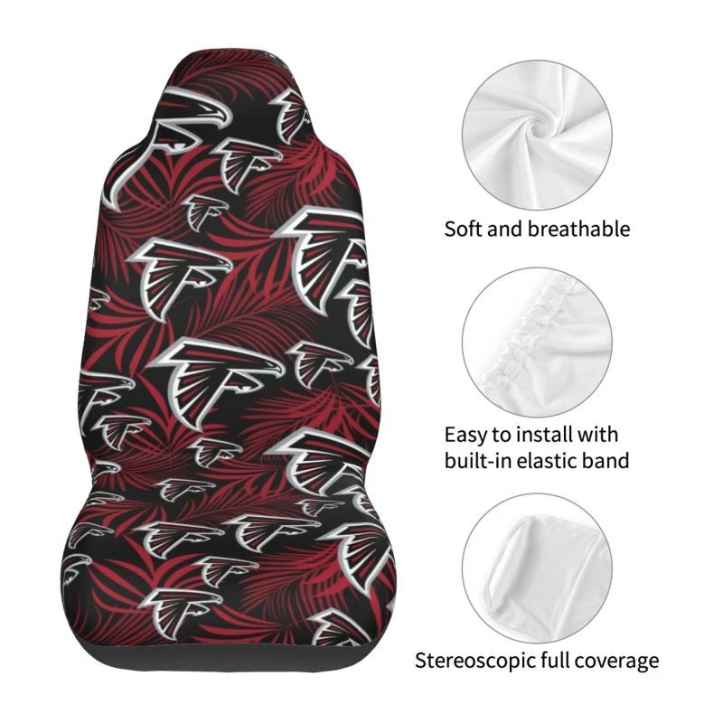 2pcs Atlanta Falcons Elastic Car Seat Covers Printed Seat Cover Universal