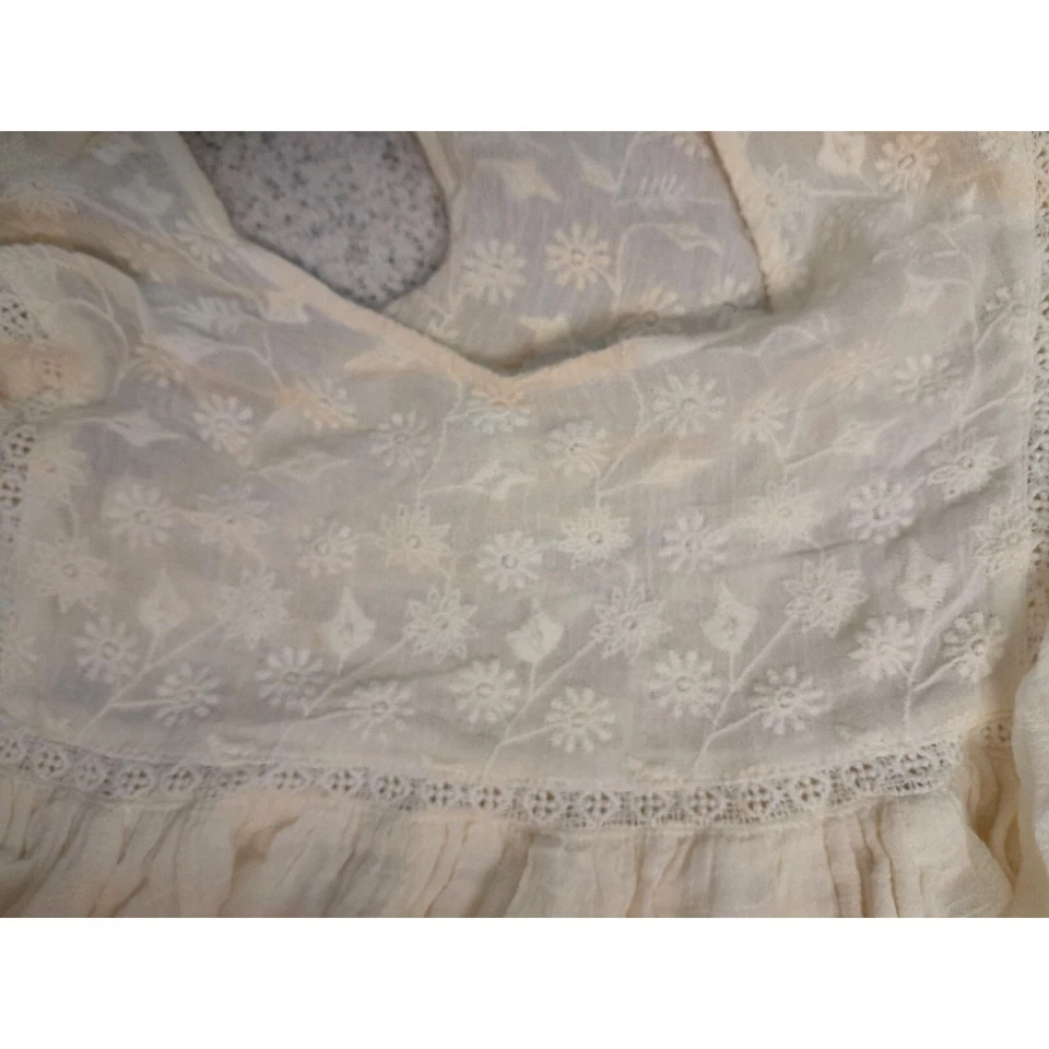 Babydoll Zara Boho Bordado Crochet Talla Pequeña Coqueta Hada Princesa Top Foto 2 de 4