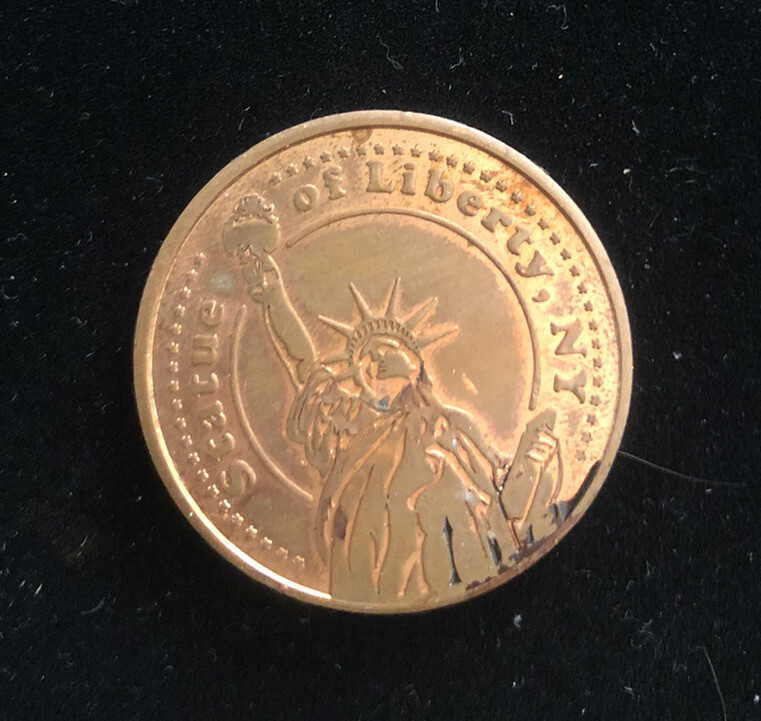Statue of Liberty Medal NY USA Coin Same Thickness Copper 3/32
