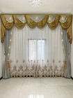 European luxury flannel embroidery grey velvet cloth curtain valance M1326