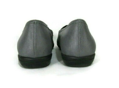 Hush Puppies Soft Style Shoes Sz 7N Gray Leather Etroit Loafers Comfort Narrow - Picture 3 of 6