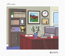 Office Space Needlepoint Kit or Canvas
