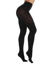 2 Pairs Pack Women's Opaque Tights L-XL Black