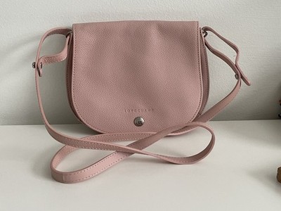 Longchamp Le Foulonné Small Leather Crossbody Bag Pink   Excellent Condition