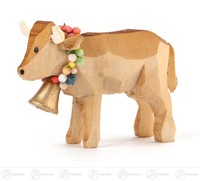 Miniatur Almabtrieb-Kuh H=Ca 3,5 Cm NEU Erzgebirge Weihnachtsfigur Holzfigur