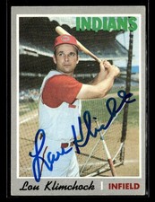 Lou Klimchock signed auto 1970 Topps #247 card Cleveland Indians