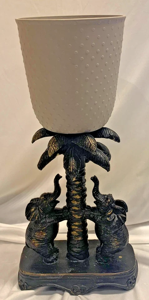Soporte para plantas de bronce elefantes isla tropical decoración estilo Tommy Bahama Foto 3 de 4