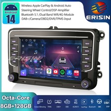 128GB Android 14 Autoradio GPS per VW Polo Golf 5/6 Passat Tiguan T5 Seat Skoda