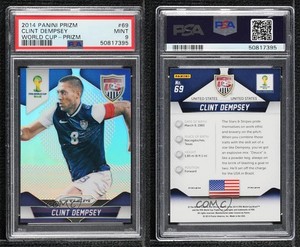 2014 Panini Prizm World Cup Silver Prizm Clint Dempsey #69 PSA 9 MINT