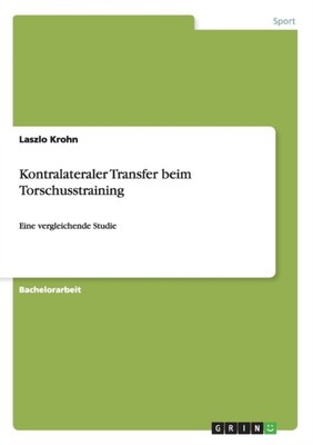 Krohn - Kontralateraler Transfer beim Torschusstraining Eine vergleich - X555z