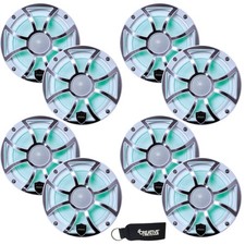 Wet Sounds REVO 6-XSW-SS White XS Stainless Overlay Grill 6.5" LED Speakers