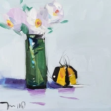 Jose Trujillo Art PRINT 16x16 Collectible Artist Painting Impasto Floral Flowers