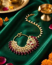 Mariage Nath Nez Bague Plaqué Or Kundan Perle Nath Mariage Bijoux