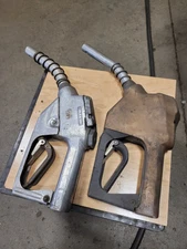 GAS PUMP NOZZLES - HANDLE GASOLINE NOZZLES- GAS STATION  2 pcs. large and small