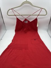 CHANEL NWT Red Knit Mini Dress 2004 Spring Summer Collection Size 42 (38)