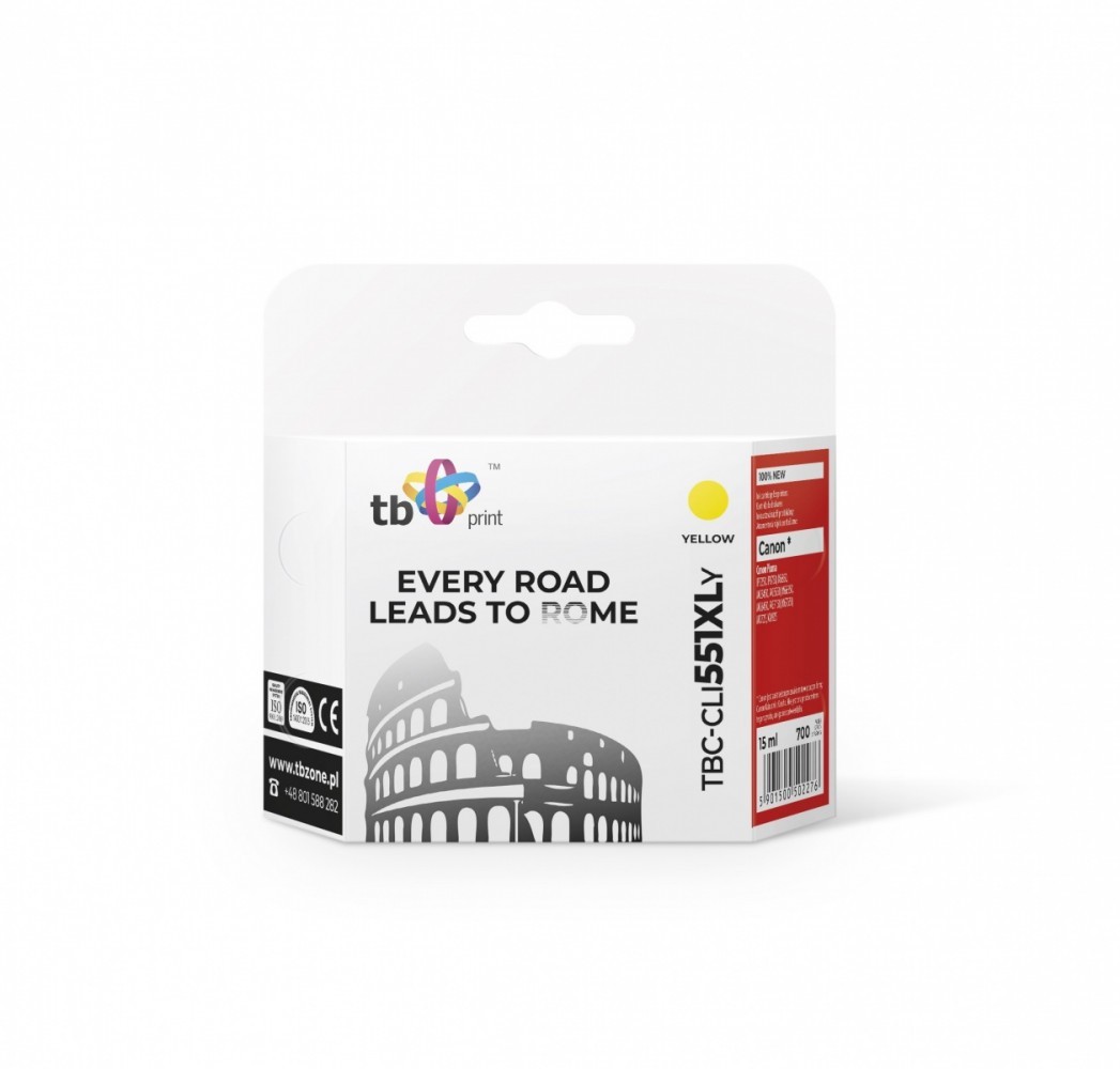 5901500502276 Чернила для Canon PIXMA MX 925 желтые TBC-CLI551XL TB Print 2390₽