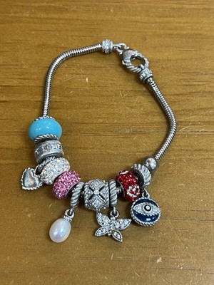Judith Ripka Sterling Silver Charm Bracelet  Multicolor